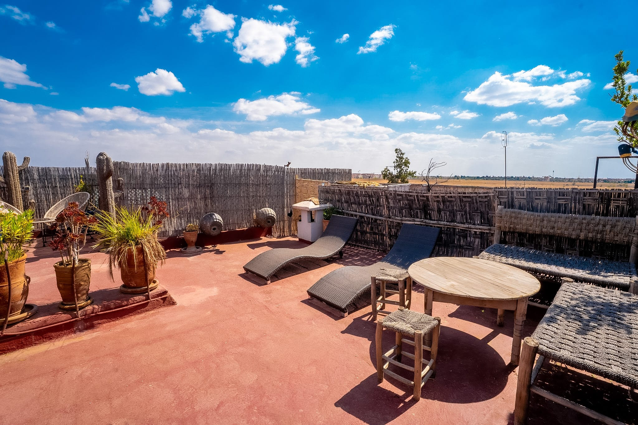 Big rooftop terrrace of the Dar Mawati