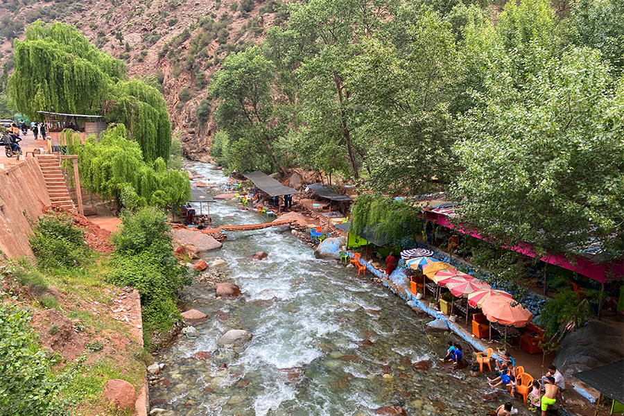 View on small river in the Atlas mountains in Morocco