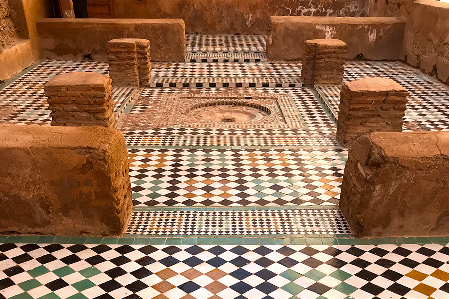 Mosaic Floor in El-Badi Palace in Marrakesh, Morocco
