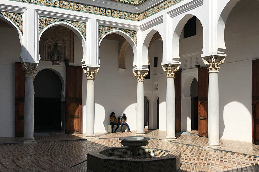 Courtyard in Bahia Palace in Marrakesh, Morocco