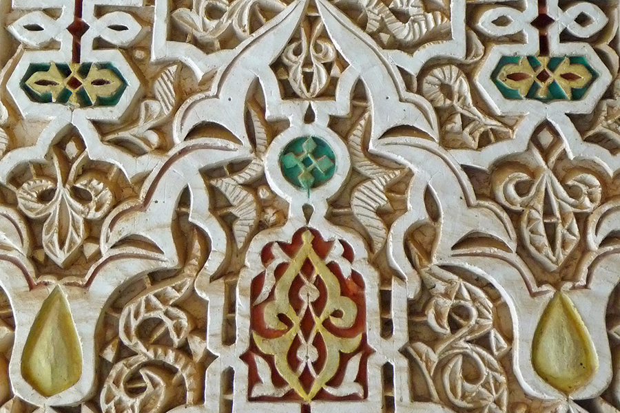 Islamic ornament in Bahia Palace in Marrakesh, Morocco