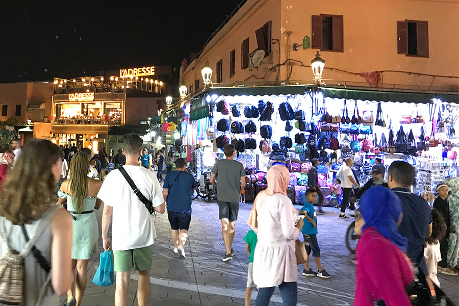 Night market at Jemaa el-Fnaa in Marrakesh, Morocco